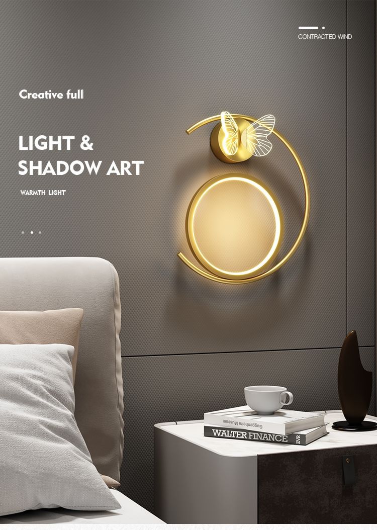 创意儿童墙壁灯北欧卧室床头灯简约现代圆形客厅过道电视背景壁灯详情1