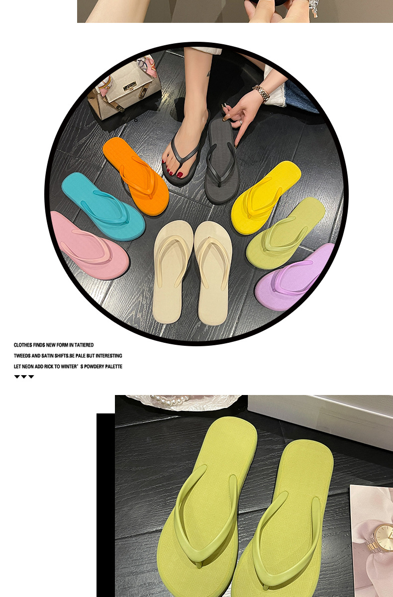 工厂批发高级感简约人字拖女夏季新款外穿纯色夹脚海边沙滩凉拖鞋详情8