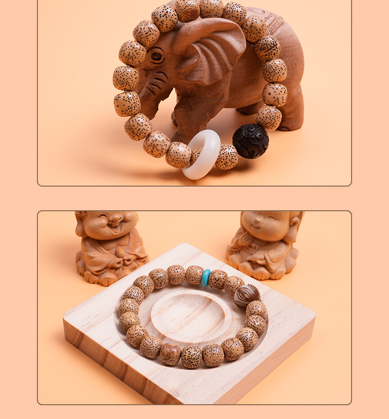 Star and Moon Bodhi bracelet, single-circle old barrel-shaped bracelet with turquoise carved PI Xiu bracelet, Bodhi cultural play bracelet pic 10