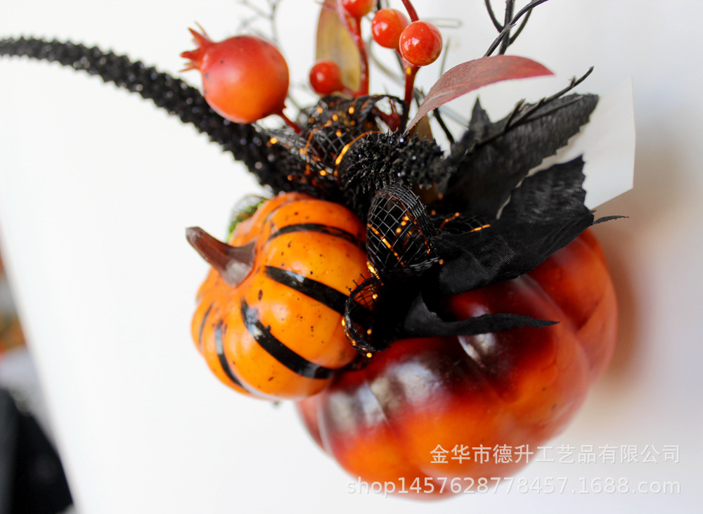 Harvest Festival simulation pumpkin ornaments, handcrafted small bonsai, Halloween autumn color pumpkin decorative ornaments pic 5