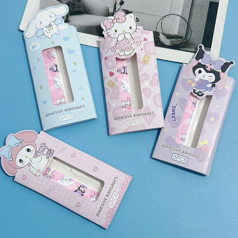 Sanrio Kuromi Band-aid box set: 5 pieces of waterproof and breathable band-aids for students and children, wound patches, and hemostatic patches pic 8