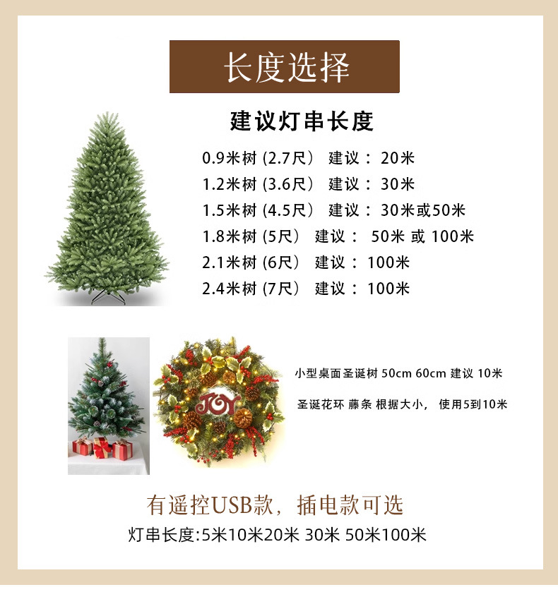Remote-controlled Christmas tree, green wire LED copper wire light, star color light, string light, starry sky, courtyard green plant, rattan flower wreath light pic 26