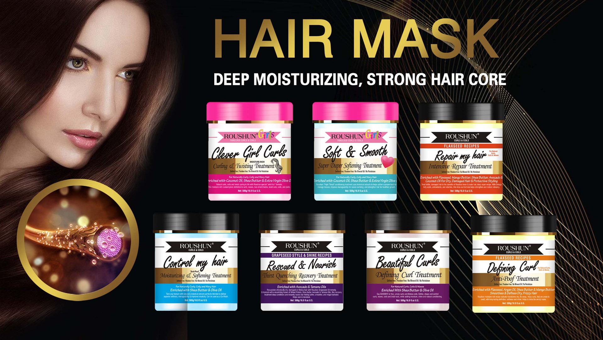 ROUSHUN Nourish HairTreatment, a hair mask and hair mask for improving frizz, is available for wholesale from the manufacturer pic 1