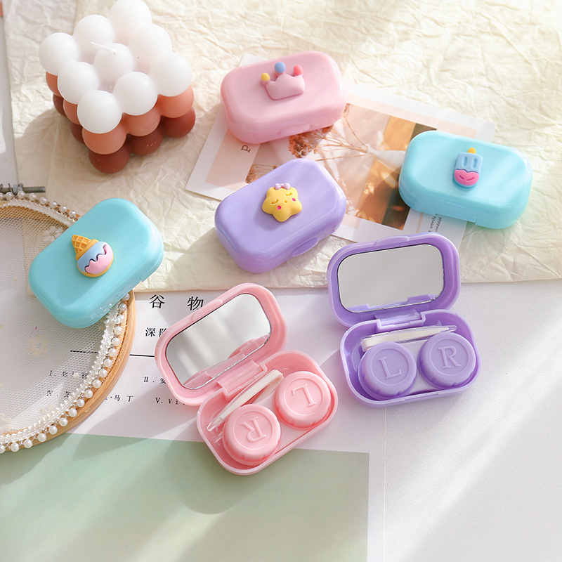 Cartoon portable contact lens case, ins mini myopia care box, companion box, colored contact box, glasses storage box, exclusively for export. Exclusively for export pic 28