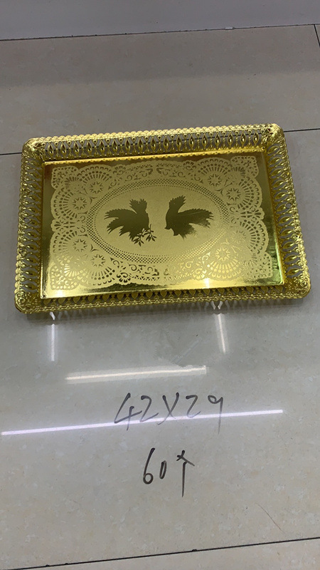 多种款式方形圆形电镀金色银色盘子瓜果盘详情7
