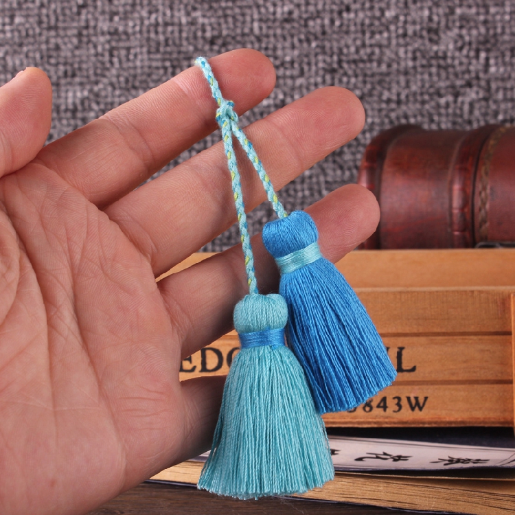 New color-offset double-ended cotton thread tassel handcrafted clothing, cheongsam with lapel button and Chinese-style classical tassel pendant pic 34