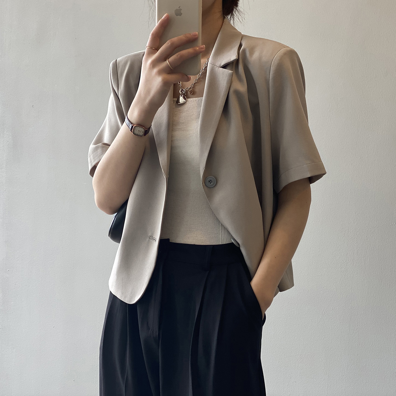 Yanshuang Solid Color short-sleeved blazer for women 2022 Summer New Korean Style loose and elegant short jacket 80158 pic 35