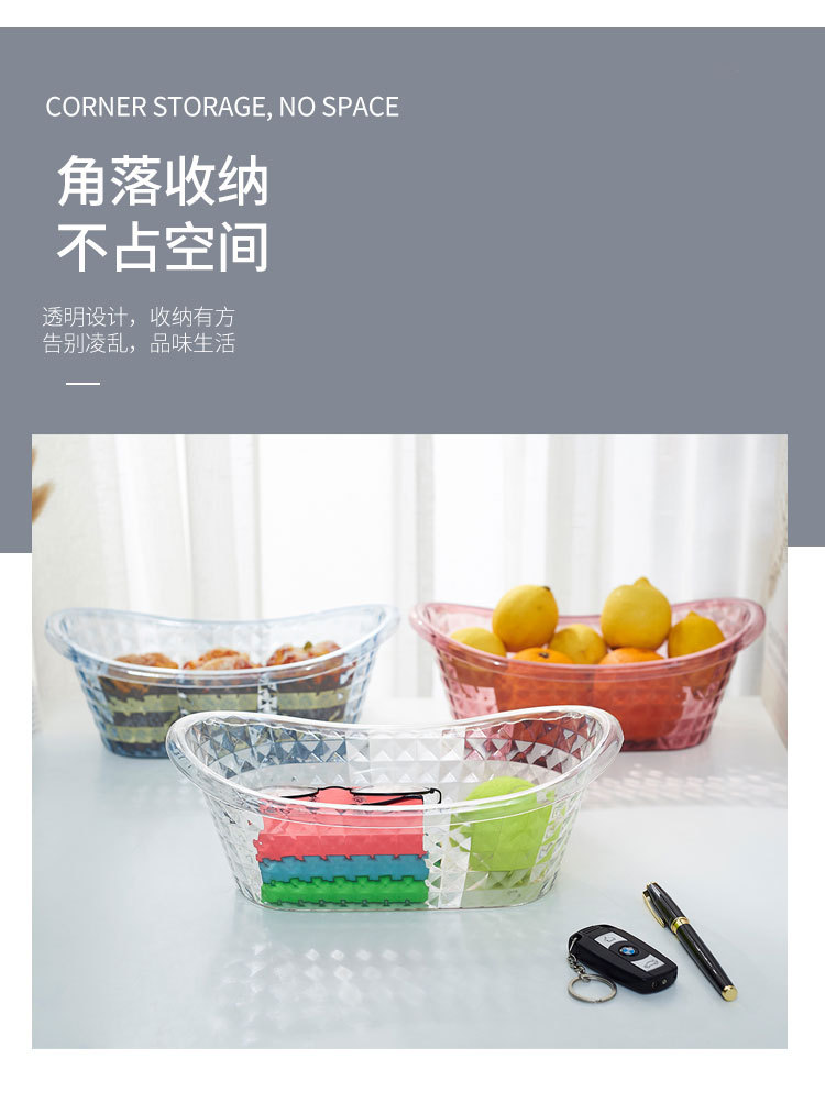 Plastic storage baskets, bathroom, cosmetics storage baskets, kitchen tabletop, transparent bathtub storage boxes pic 3