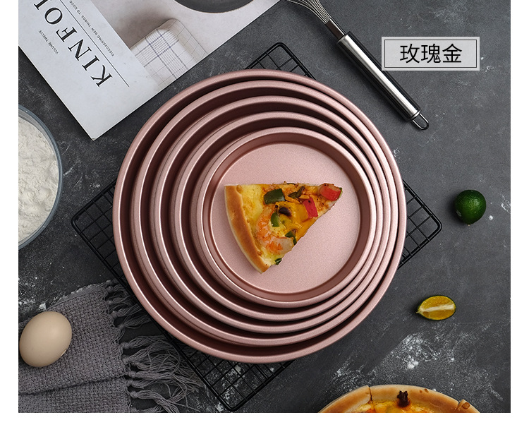 6-inch, 8-inch, 9-inch, 10-inch, 12-inch carbon steel pizza baking trays, non-stick aluminum alloy thickened and deepened pizza trays pic 12