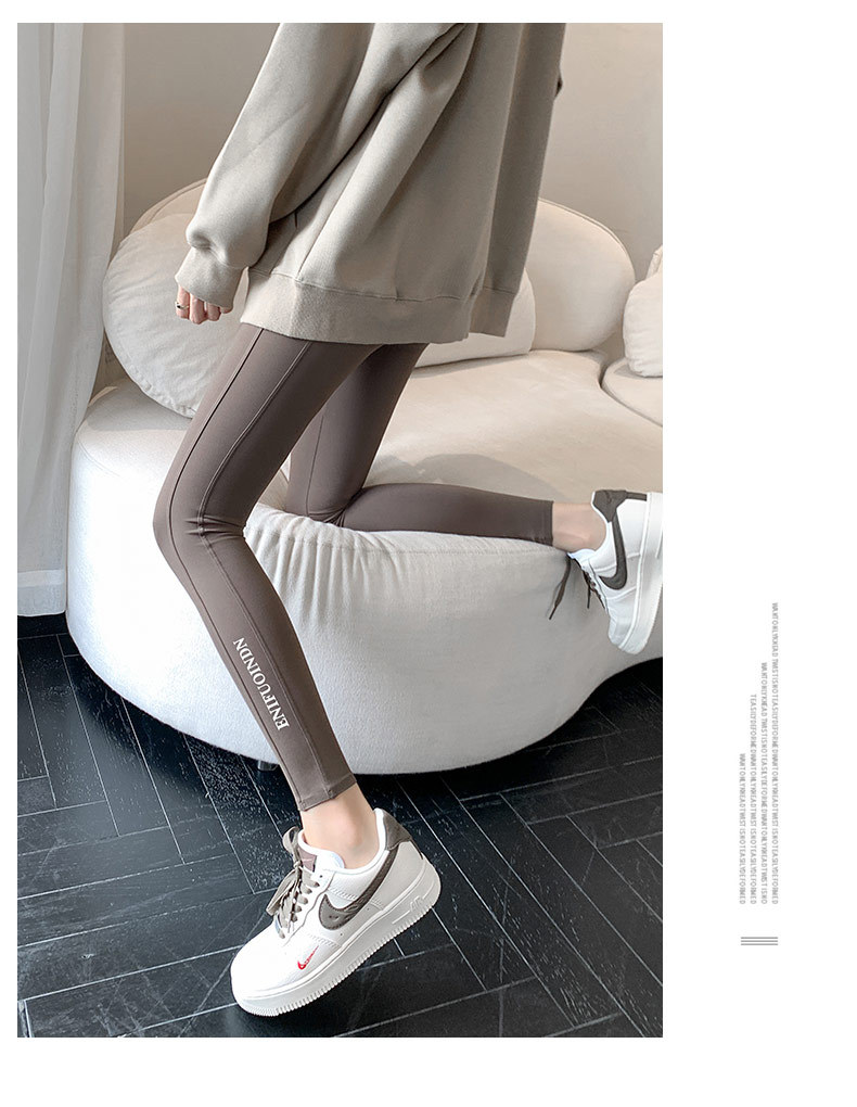 2022款秋冬加厚鲨鱼皮打底裤女外穿高腰瑜伽芭比裤九分鲨鱼裤批发详情14