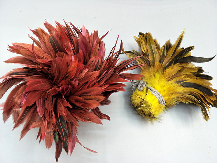 Colorful Feather 5-7 Ziyong Colorful Chicken Feather DIY Mask, Cat Toy Stick toy accessory Feather toy pic 21