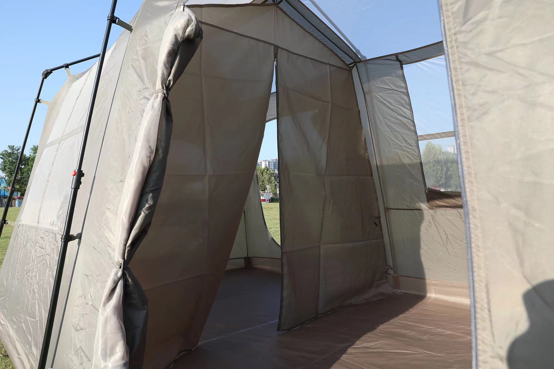 Outdoor camping and barbecue ridge tent, two-bedroom, one-living-room moisture-proof automatic tent, mountain climbing and camping, family play tent pic 6