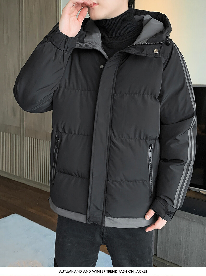 High-end large-sized winter hooded cotton-padded jacket for men, down cotton-padded jacket for overweight young men, and windproof cotton-padded jacket for overweight young men pic 10