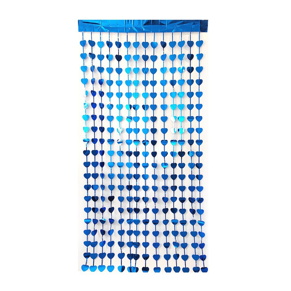 1* 2-meter heart-shaped door curtain, heart-shaped rain thread curtain, wedding room background decoration, birthday party scene decoration, heart-shaped rain thread pic 5