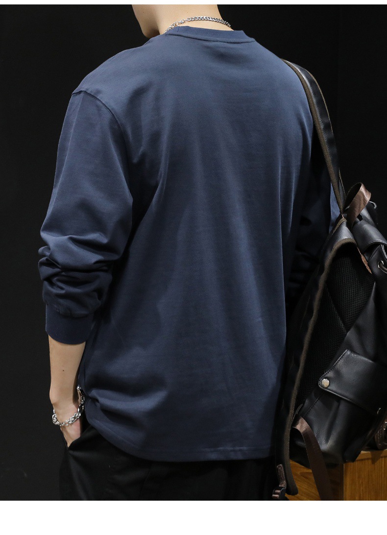 Sticky bag manga larga camiseta hombre holgado tallas grandes primavera 2024 nuevo estilo hombre heavy pound cuello redondo ropa primavera/otoño pic 24