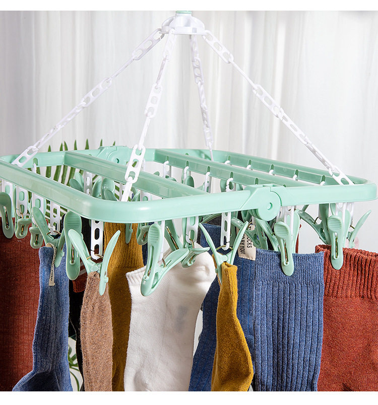 Multi-clip sock drying rack, 32-clip plastic bra drying rack, household drying rack, inner rack, baby drying rack pic 10