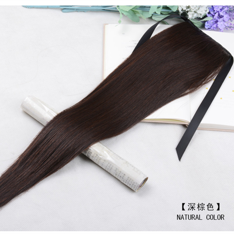 Velcro ponytail Nano Seamless long straight hair wig Ponytail Velcro wrap wig Straight hair ponytail pic 2