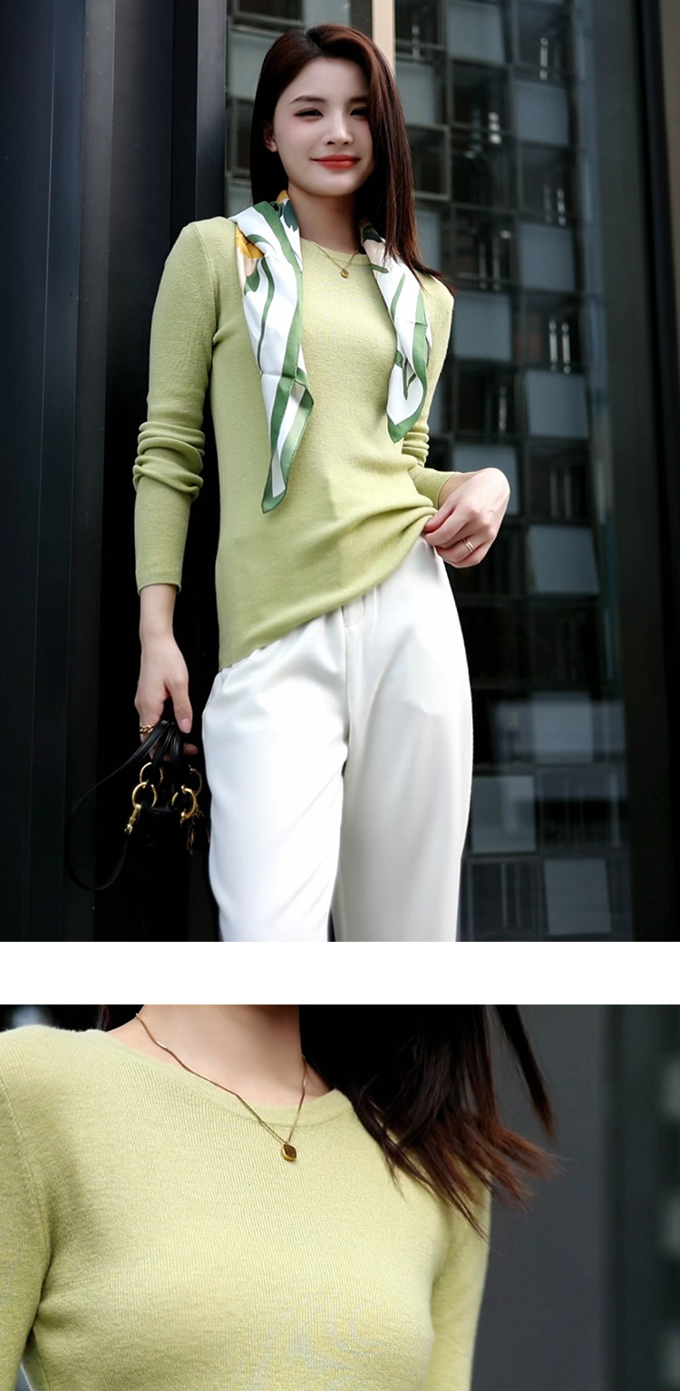 Straight-shoulder wool sweater for women, 100 pure wool thin, slimming and form-fitting base layer top, new style knitted sweater for early autumn 2025 pic 28