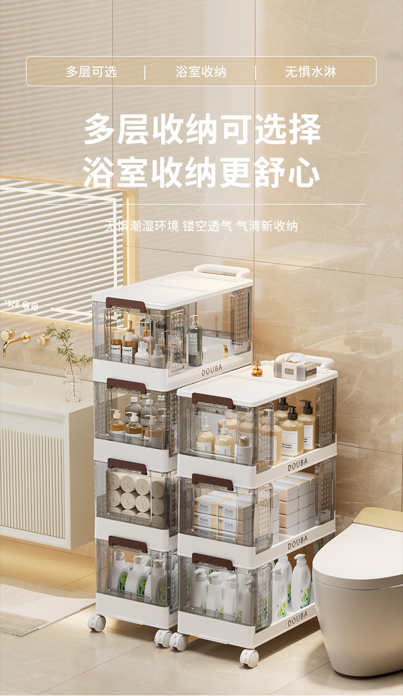 可折叠零食置物架家用可移动小推车客厅多层收纳柜卧室落地收纳架详情13