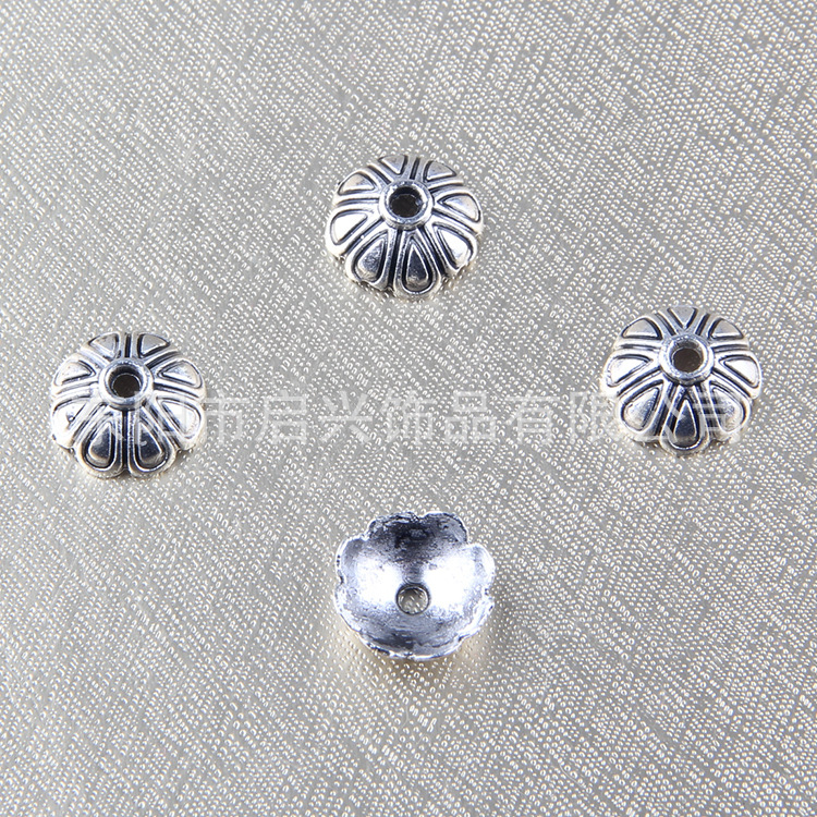DIY jewelry accessories collection: silver-zinc alloy retro handcrafted bead trays, wholesale of various flower trays pic 2
