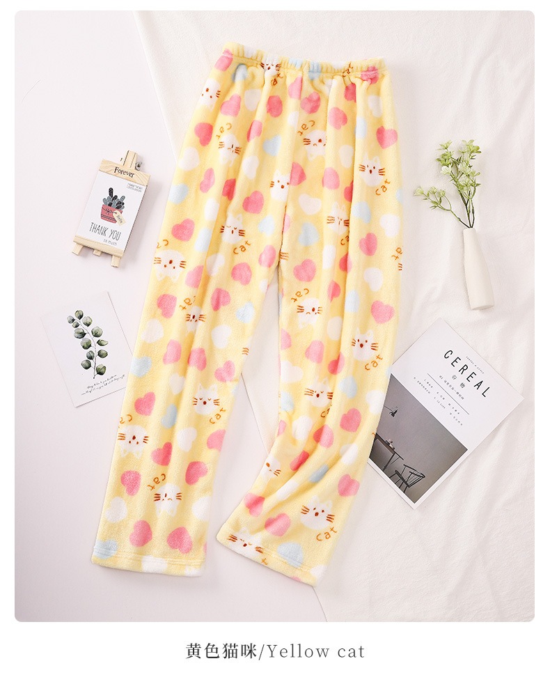 Autumn and winter pajama pants, fairy warm pants, HiDeMi flannel long pants, coral fleece home pants, one-piece consignment pic 24