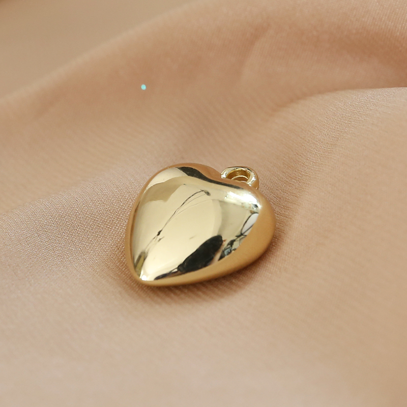 Simple style multi-specification three-dimensional smooth surface heart heart round ball pendant jewelry necklace earrings diy accessory materials pic 30