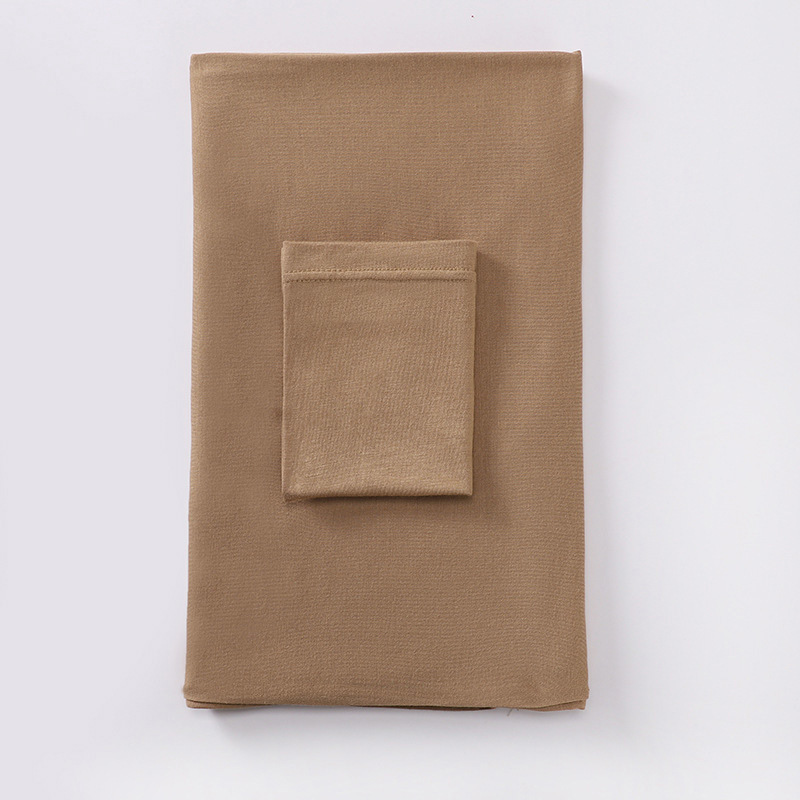 26色纯色人棉小帽加人棉长巾套装 丝光棉头巾一体套搭配详情20