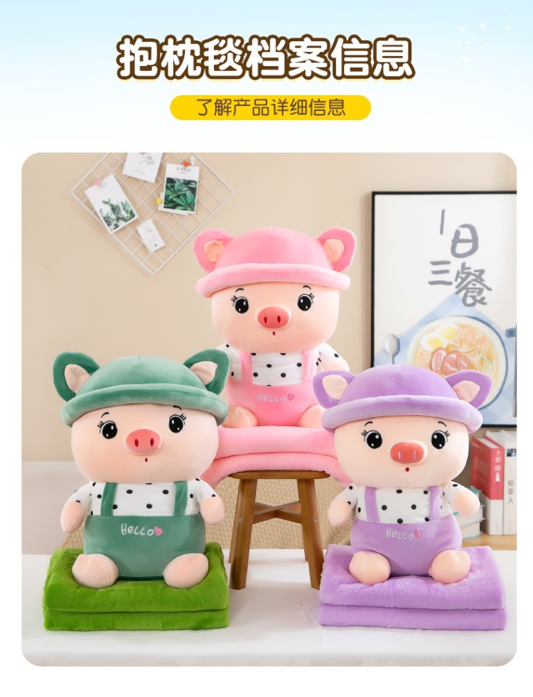 卡通空调毯毛绒玩具二合一抱枕被车载靠垫办公室午睡神器印制LOGO详情9