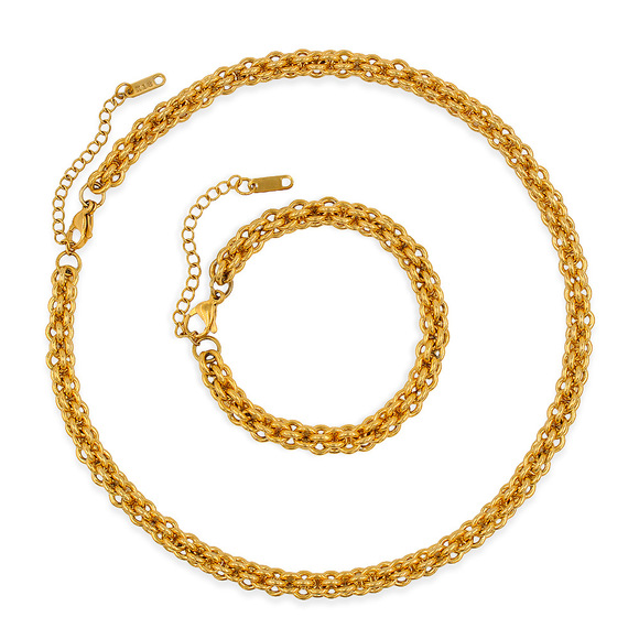 欧美重工钛钢编织项圈女项链小众设计锁骨链真空保色18KYS205详情11