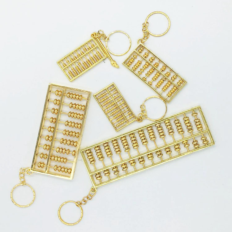 Abacus pendant, copper alloy key pendant, mini ruyi gold abacus pendant, office decoration, car key chain pic 1