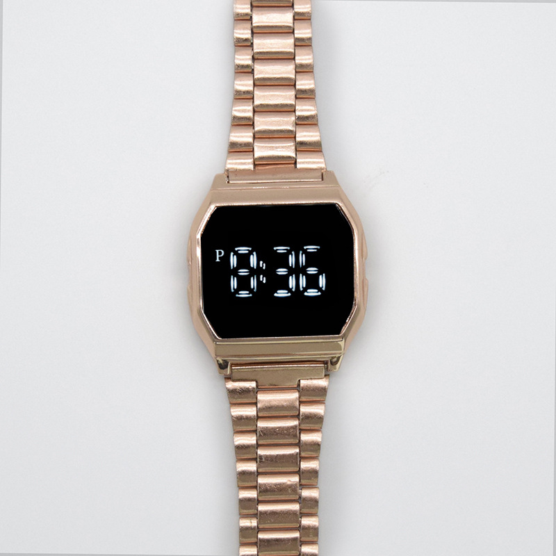 Factory direct sales of F91 metal steel band LED watch, square foreign trade fashionable electronic watch, touch watch for students, men and women pic 17