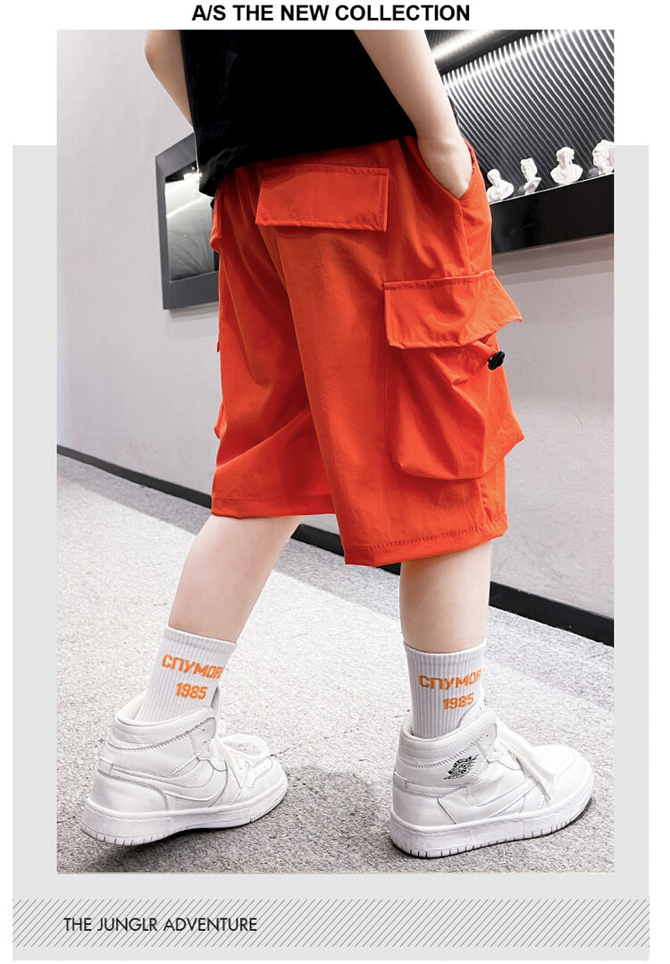The 2022 new summer loose and stylish cotton capri shorts for boys are a trend of casual summer pants for middle-aged children pic 90