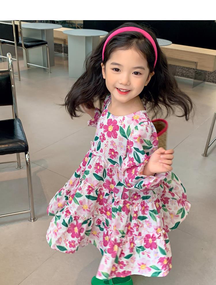 图图小象女童秋季童装儿童韩版碎花连衣裙洋气针织开衫宝宝套装详情42