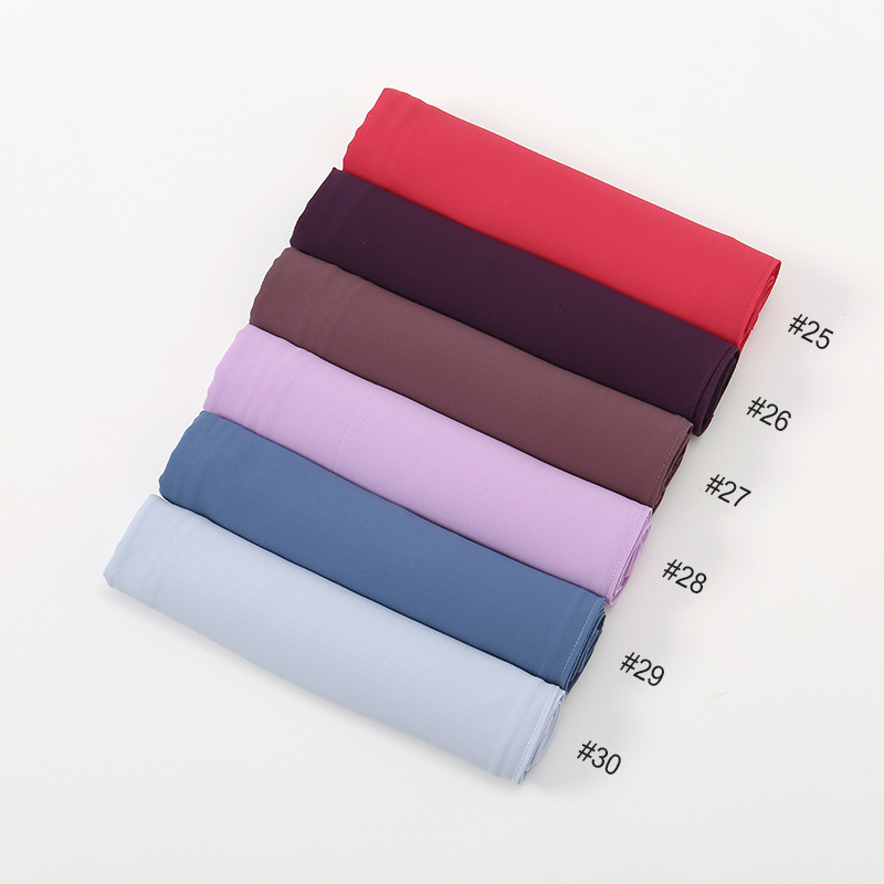 马来西亚新款包头长巾菱形雪纺镊子直角边防晒披肩穆斯林包头巾女详情17