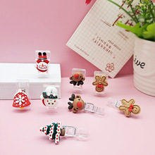 Christmas cute cartoon mini stapler, student small stapler with keychain, Christmas small gift binding machine pic 1