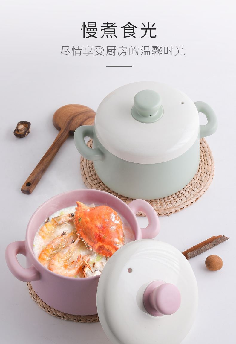 Cute small household gas stew pot, soup pot, macaron-colored milk pot, noodle cooking pot, supplementary food pot wholesale pic 12
