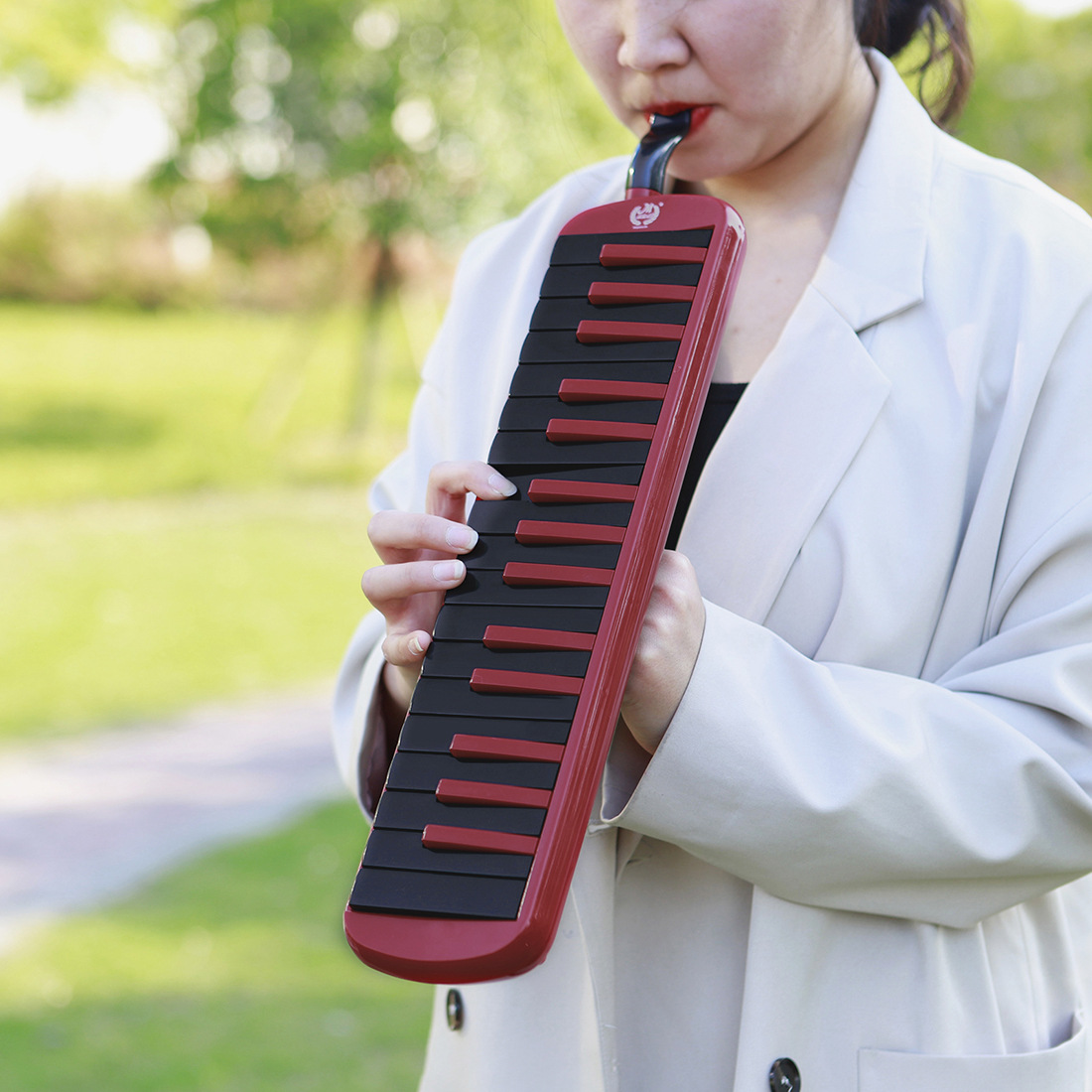 Wholesale of high-end 32-key performance harmonica in red and black EVA case for beginners and adults pic 10