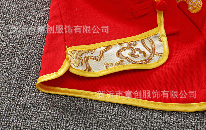 Baby one-month one-piece suit, 100-day first birthday dress, Chinese-style baby boy and spring and summer festive first birthday Tang suit for girls pic 8