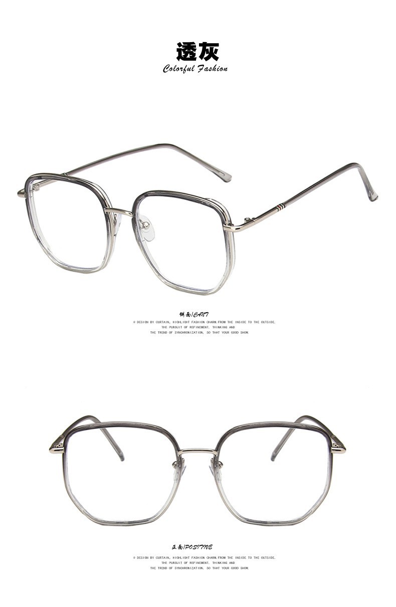 The same style of large face anti-blue light slimming natural face glasses as Internet celebrities, olive green anti-ultraviolet Douyin live streaming Instagram glasses pic 15