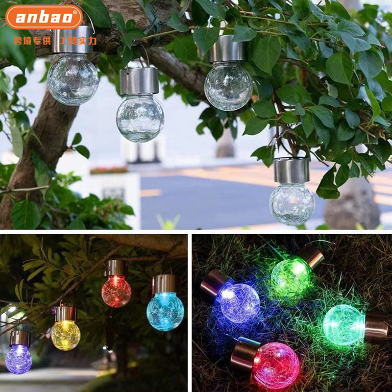 Outdoor courtyard lawn park lights, LED decorative balls, colored crack lights, solar glass ball lights can be hung pic 1