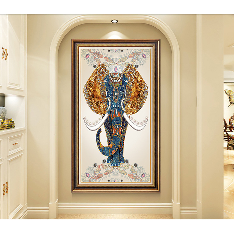 American-style entrance foyer hanging paintings, modern art, European-style vertical corridor and passageway decorative paintings, grand murals, large size pic 24