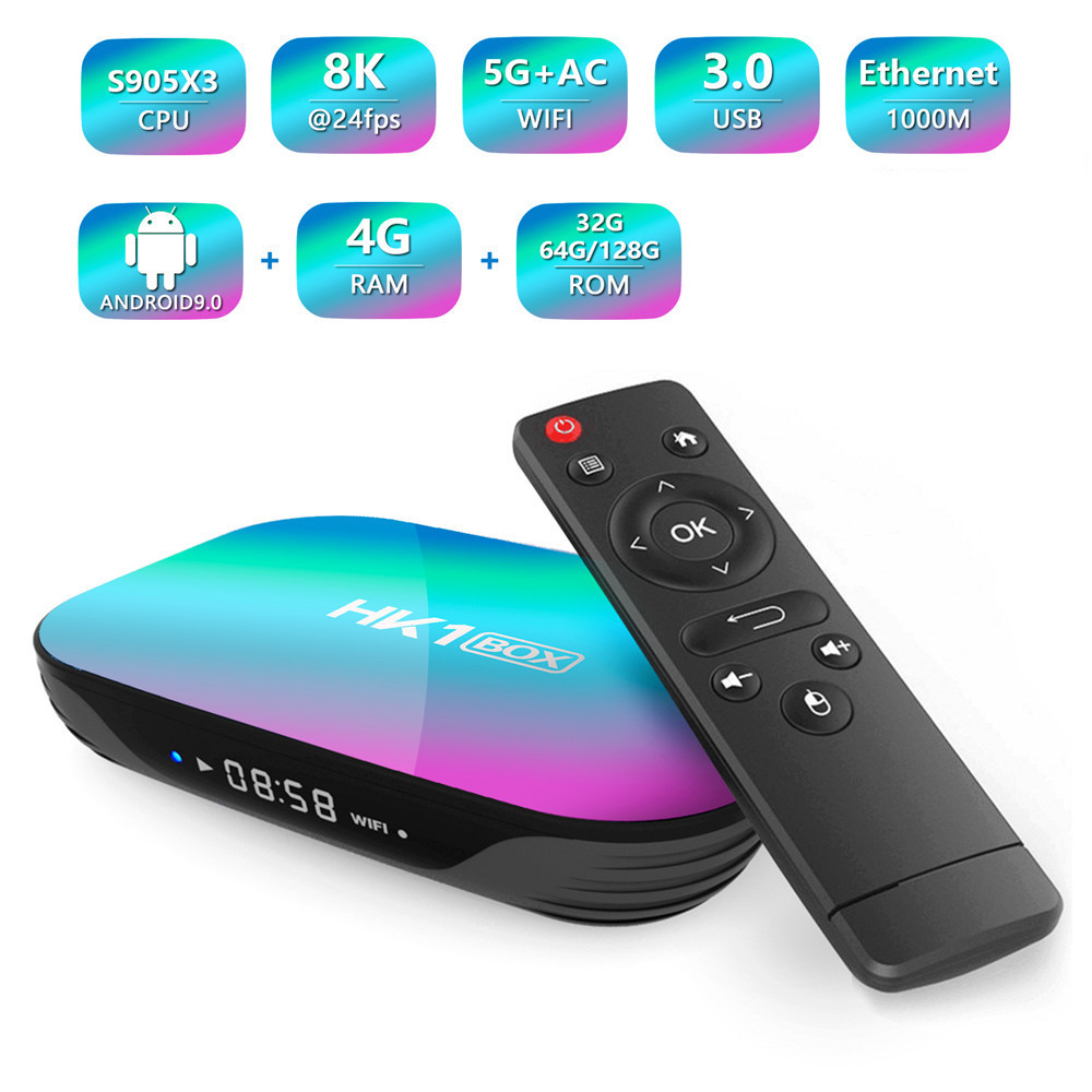 صندوق HK1 Box S905x3 أندرويد 9.4G +128GB جهاز تشغيل الشبكة بلوتوث TVBOX pic 4