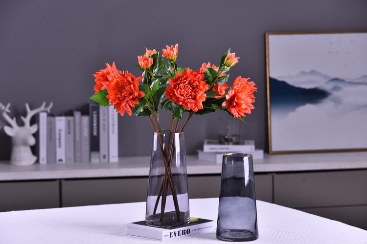 Factory direct sales of high-end artificial dahlia with realistic touch, wholesale of high-end artificial dahlia for home decoration, shopping malls and hotels pic 32
