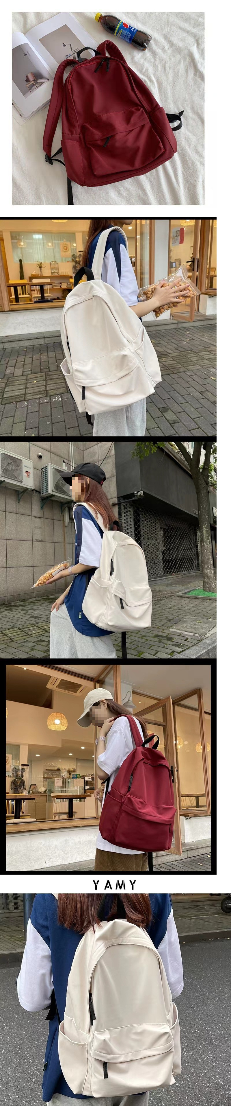 Wholesale of large-capacity Korean Harajuku college student backpacks and high school Ins-style backpacks for girls pic 2