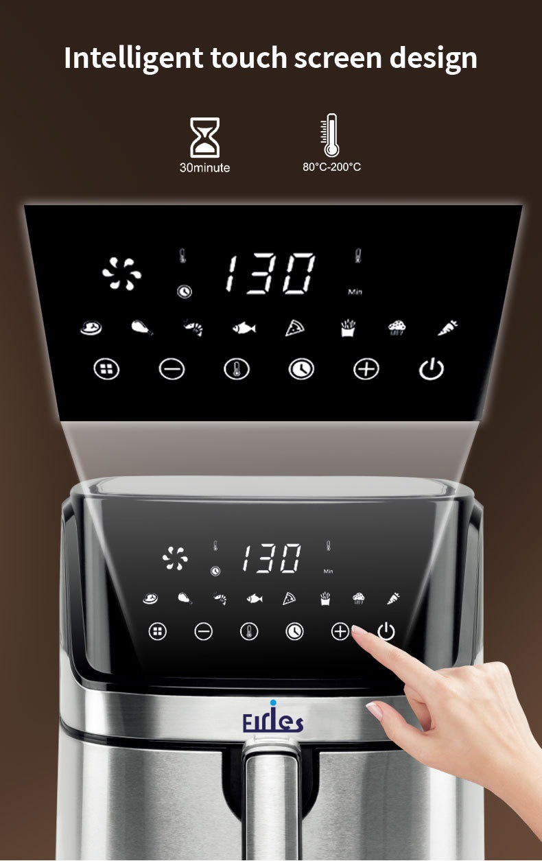 Household air fryer, electric fryer, 8L cross-border export capacity, healthy fryer, stainless steel, WiFi-connected fryer pic 7