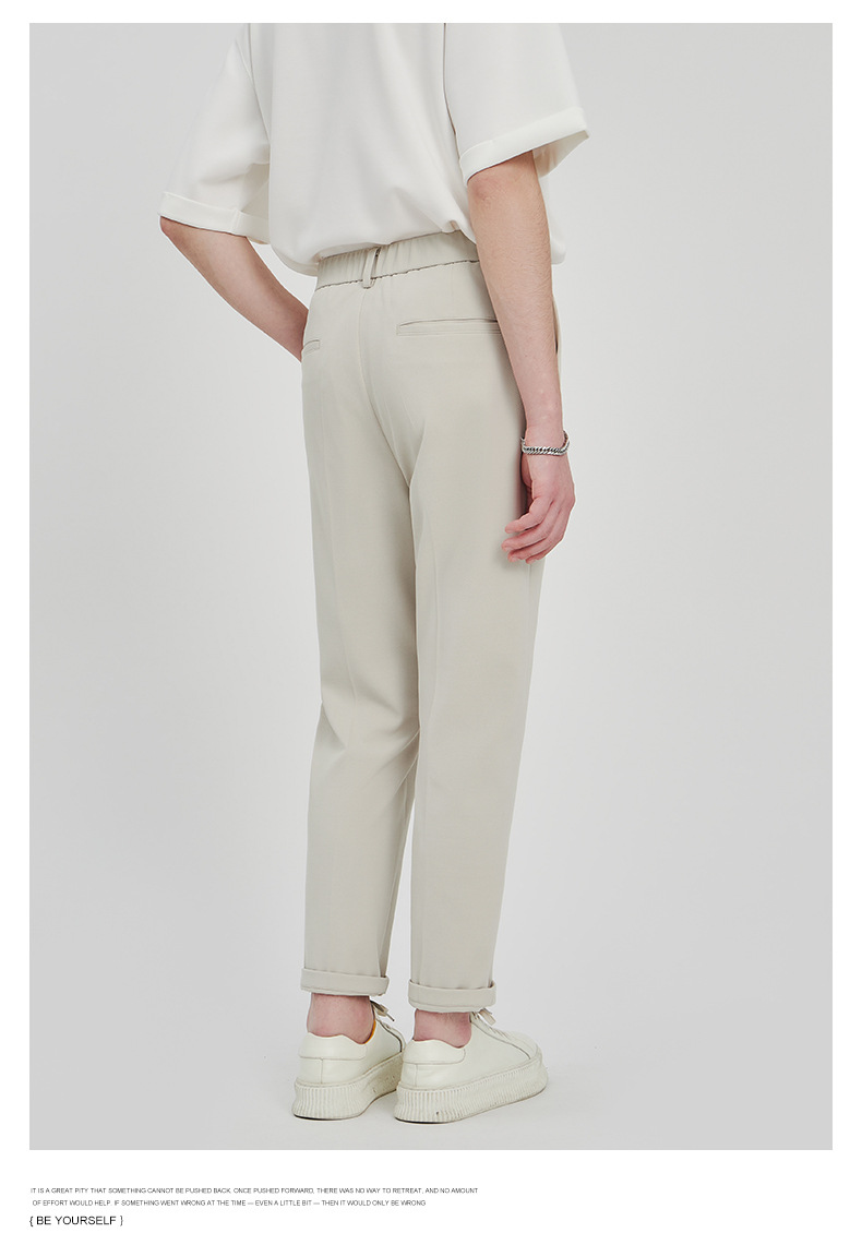 APO男装|宽松西裤男修身九分裤2024春夏抗皱直筒高级感休闲裤男详情20