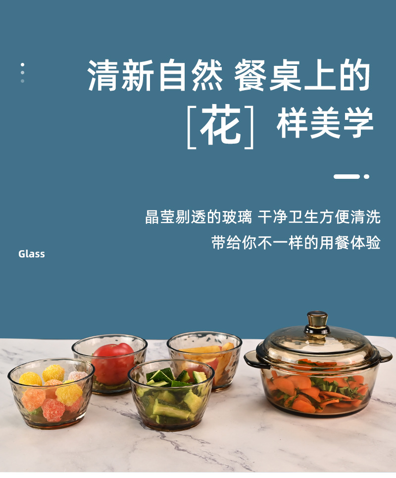 Nordic Boya five-piece pot tableware, kitchen household glass pot tableware five-piece set, event gift, can be printed with logo pic 1