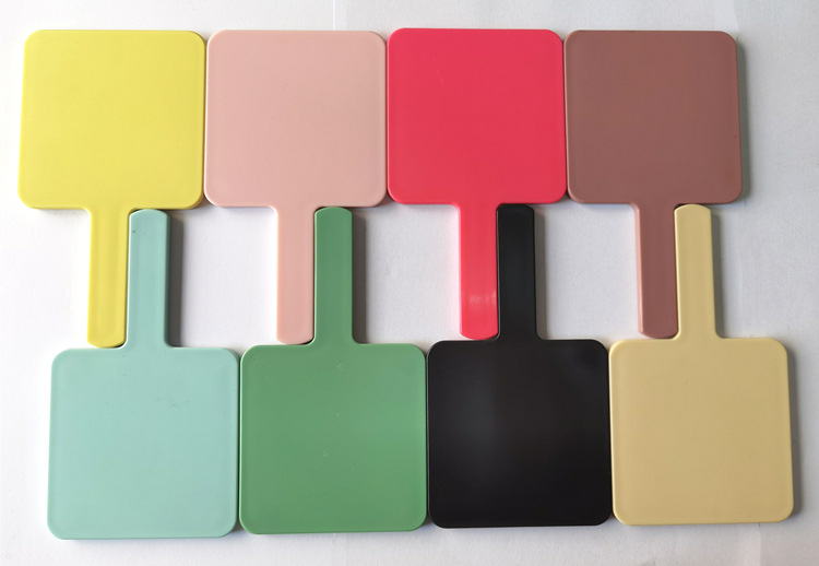 Handheld square mirror advertising creative square makeup mirror DIY portable high-definition handle mirror making logo wholesale mirror pic 19