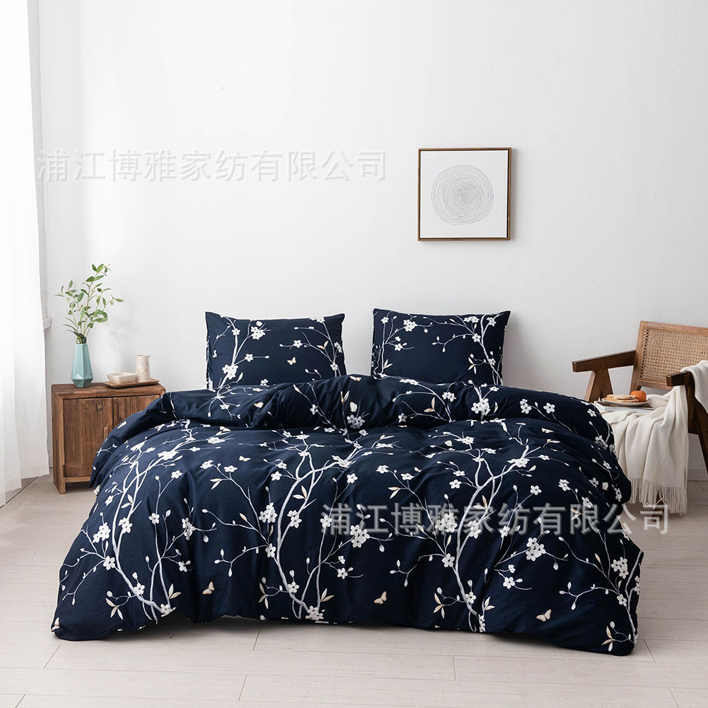 Boya Home Textiles offers cross-border exclusive Amazon supply of Nordic-style printed brushed duvet covers, three-piece sets and bedding wholesale pic 8