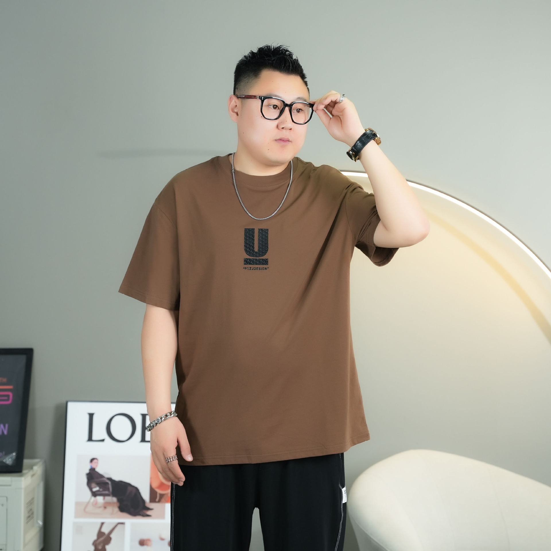 胖蝈蝈大码短袖男款夏季宽松大码t恤男加肥加大男士休闲子半袖详情19